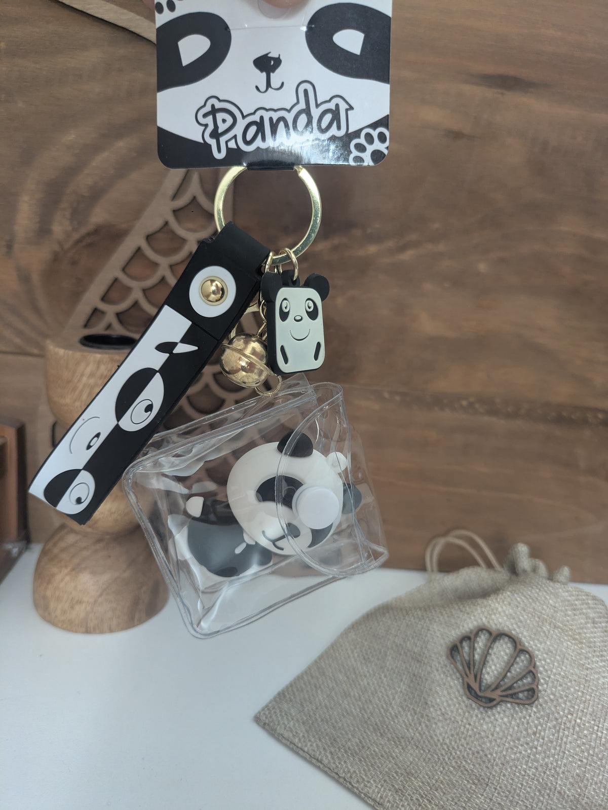Porte-clés panda pochette