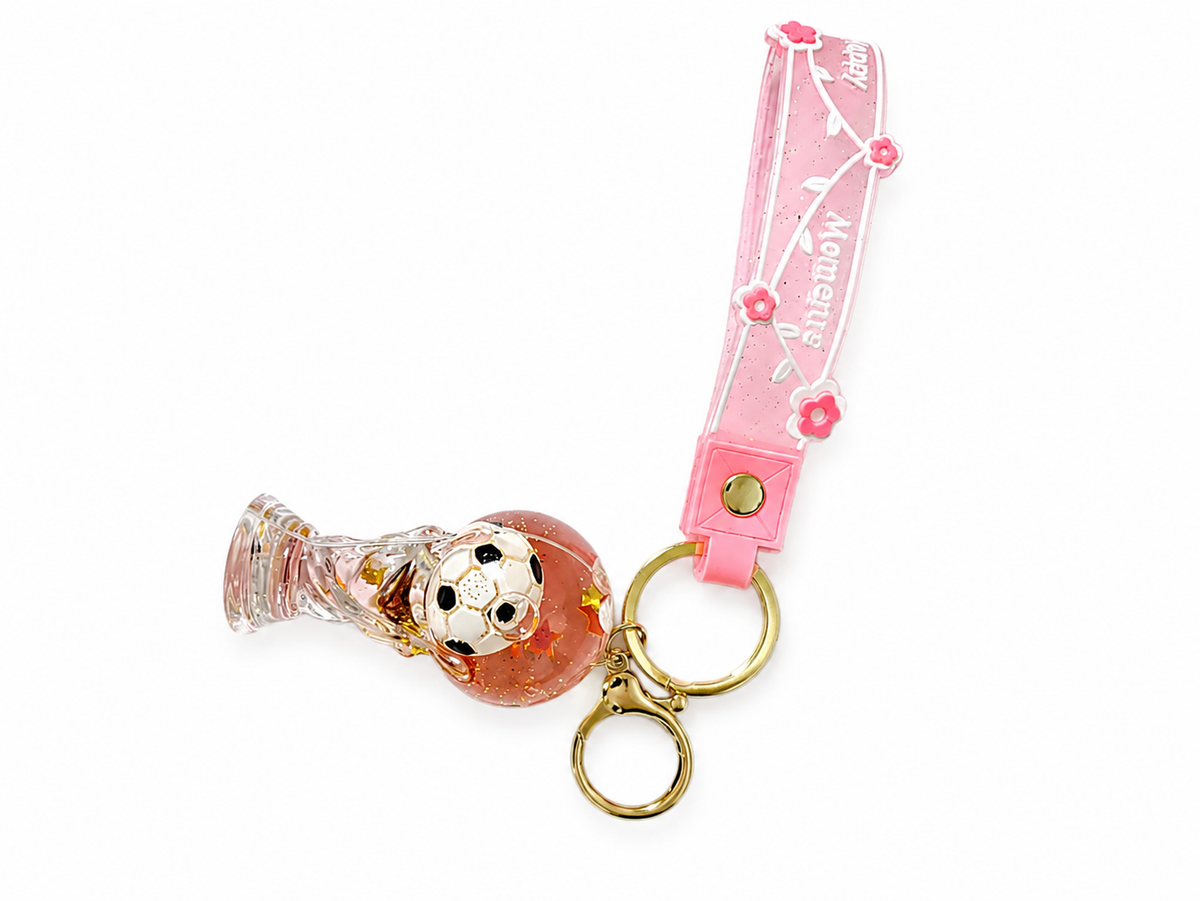 Porte-clés coupe du monde foot rose