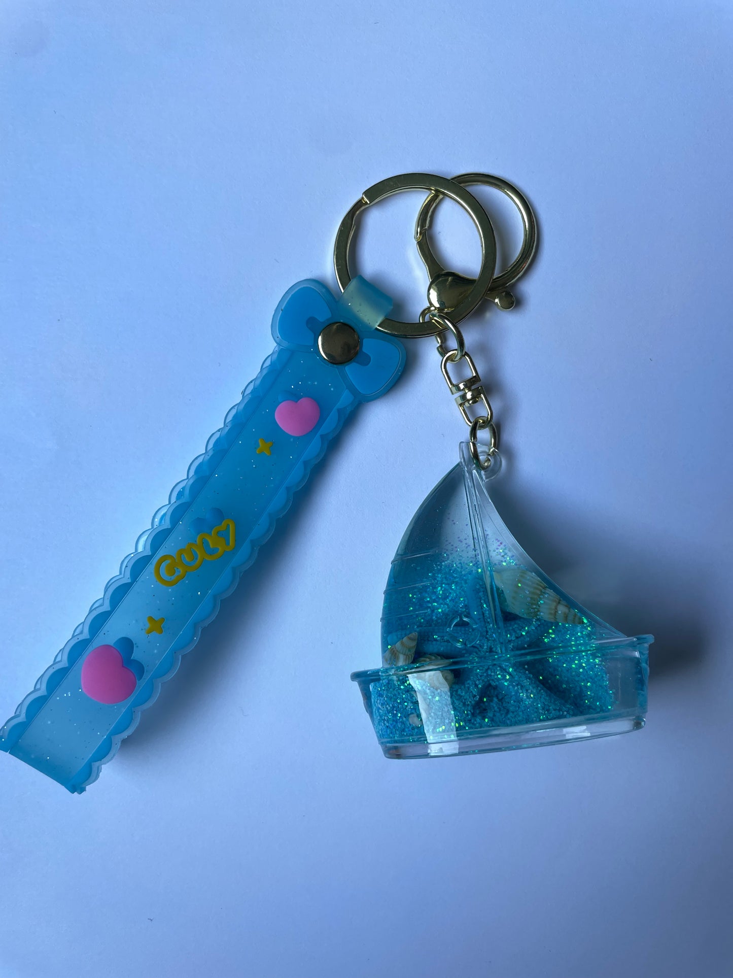 Porte-clés bateau bleu