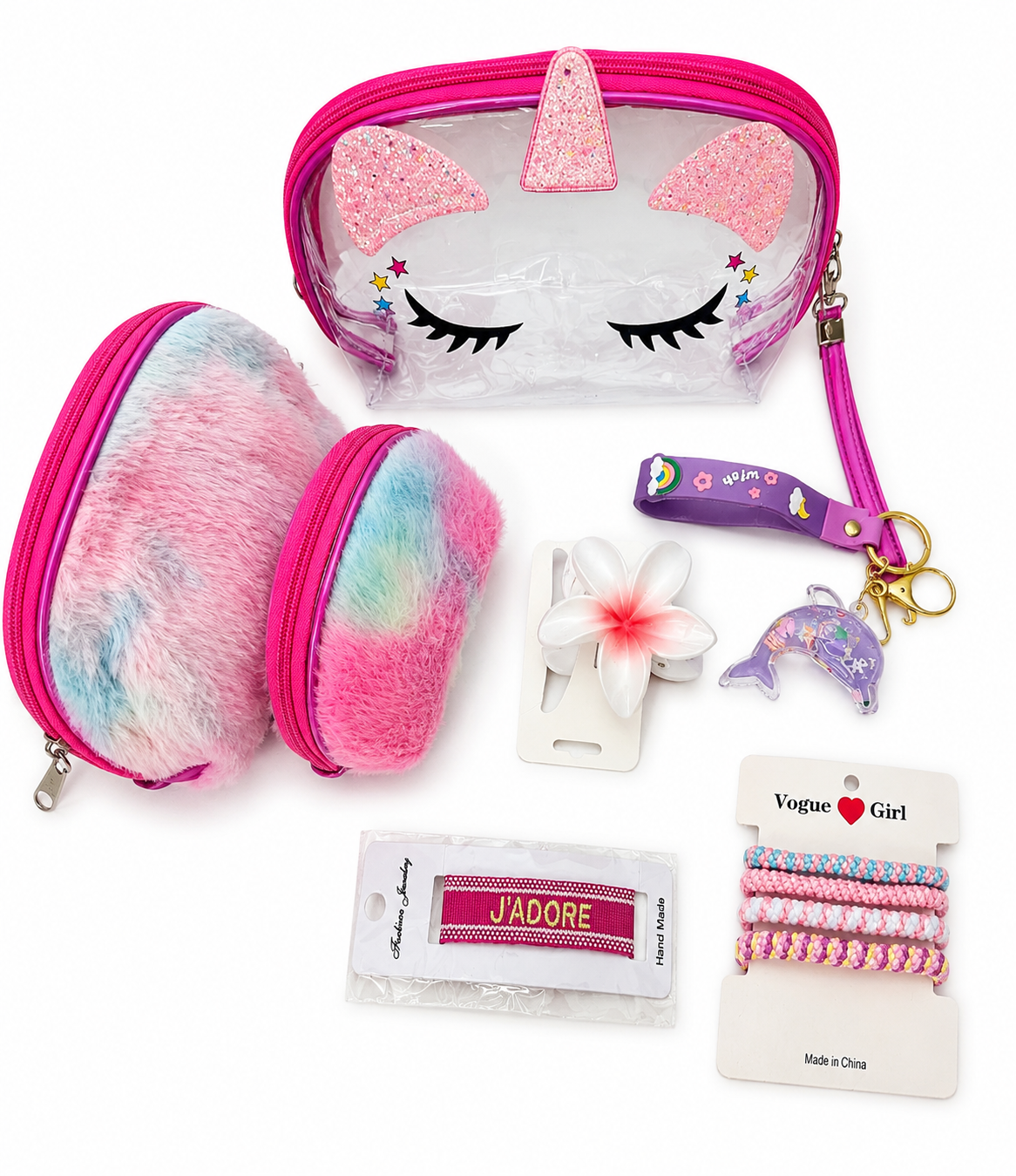 Trousse licorne rose foncé