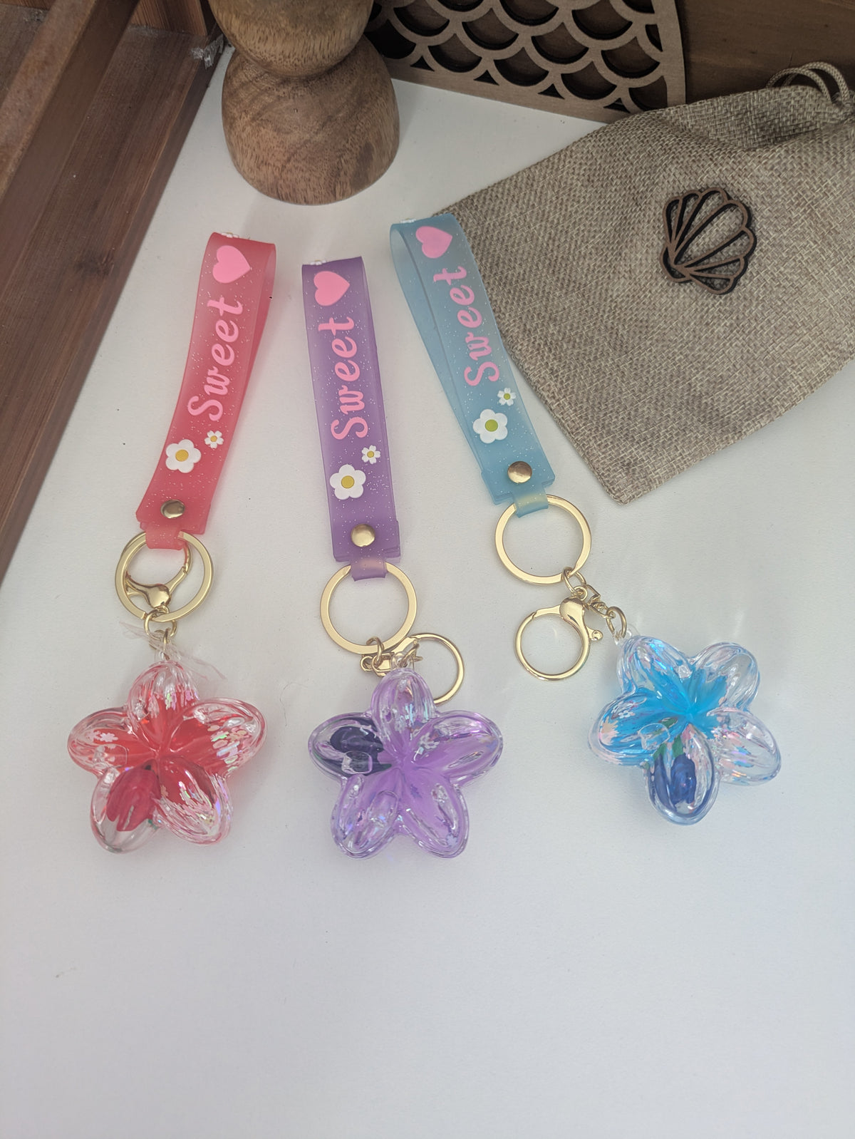 Porte-clés fleur