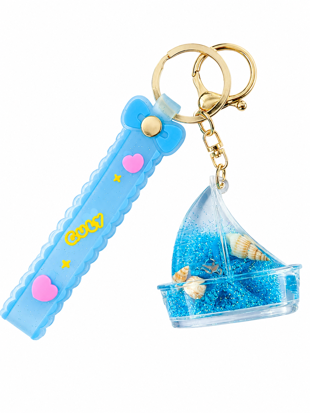 Porte-clés bateau bleu