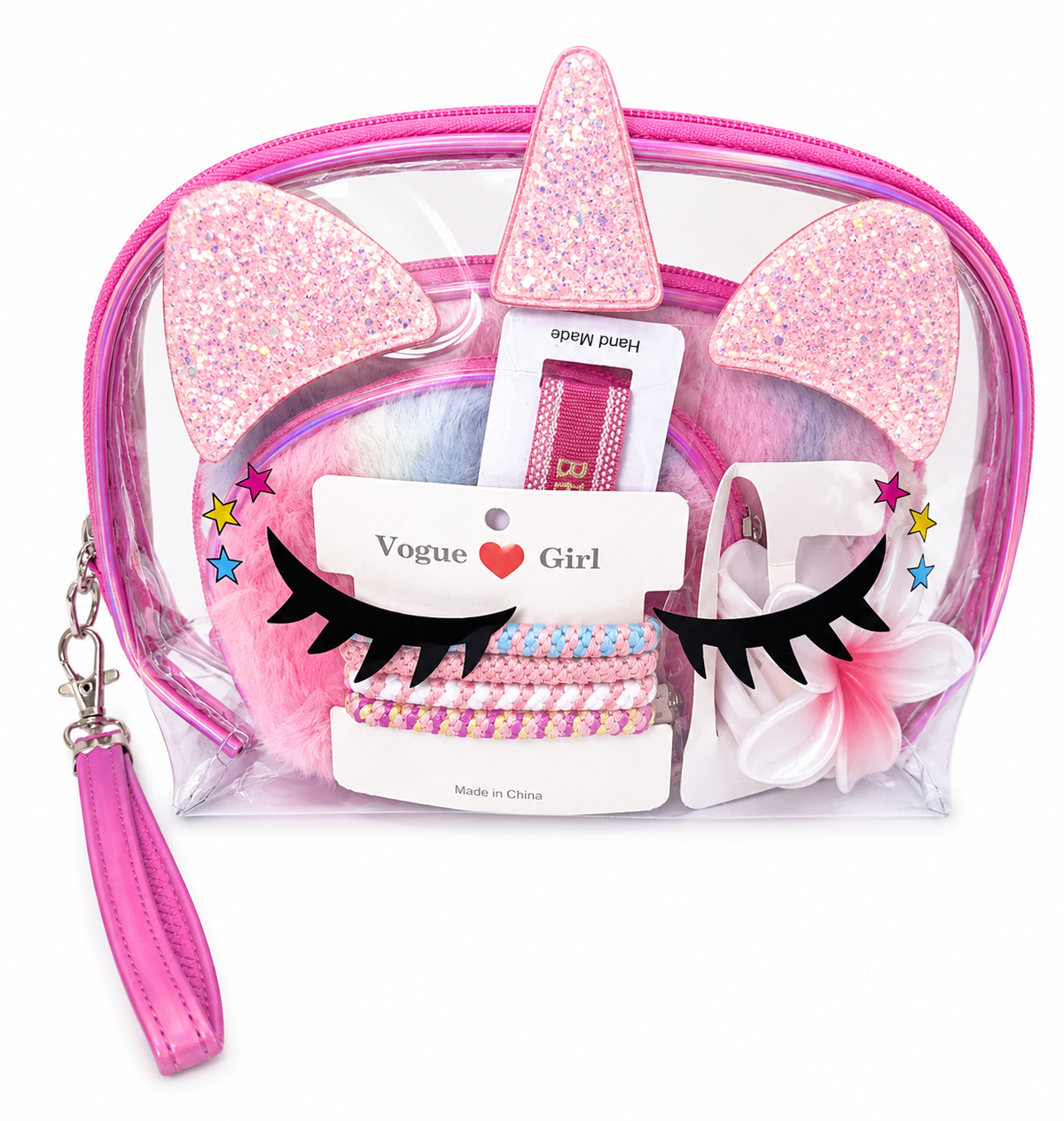 Trousse licorne rose foncé