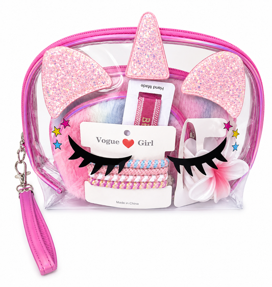 Trousse licorne rose foncé