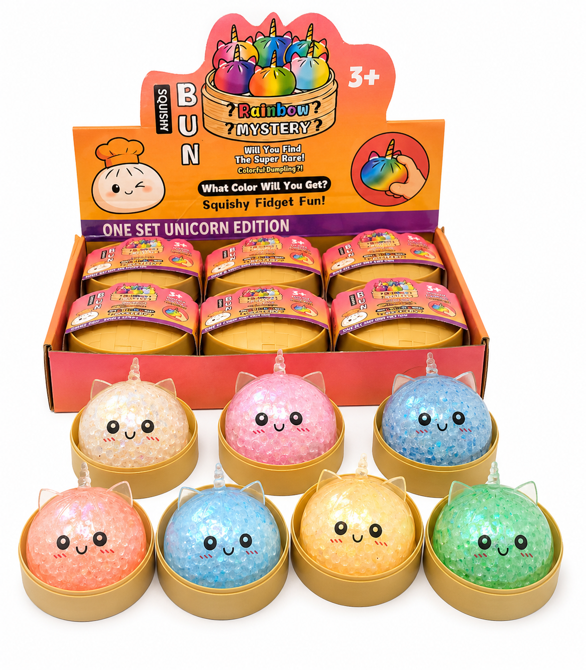 Dumpling squishy Licorne a billes d'eau