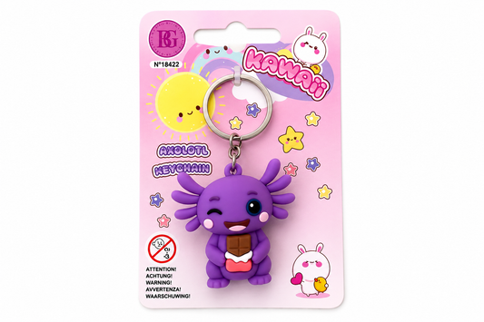 Porte-clés axolotl violet